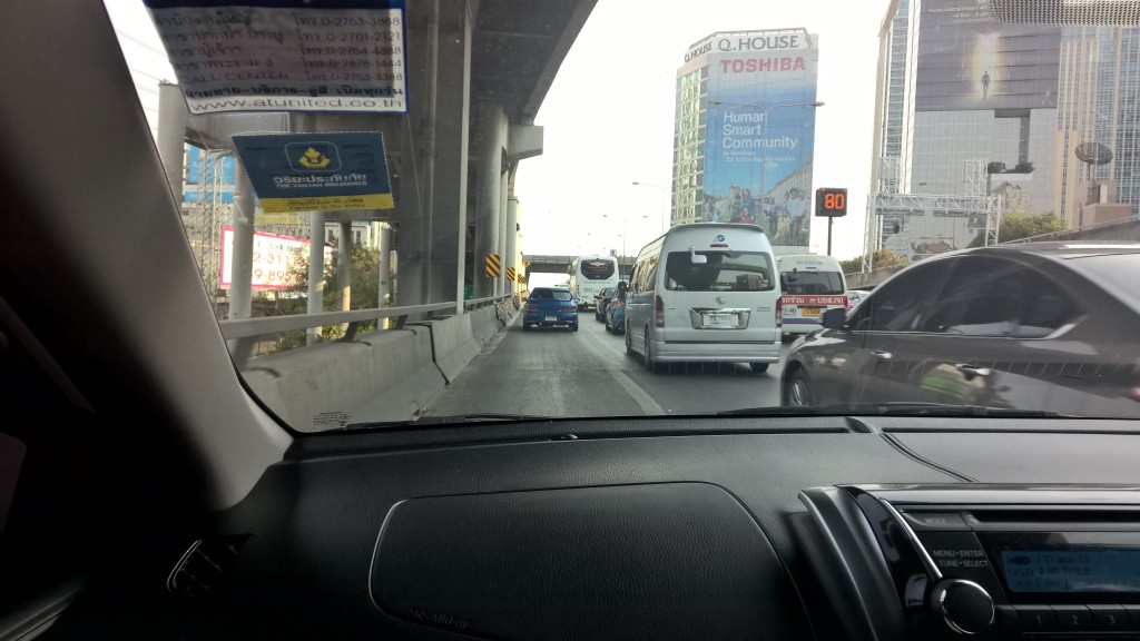 Traffic in Bangkok might be slow unless you make your own lanes.